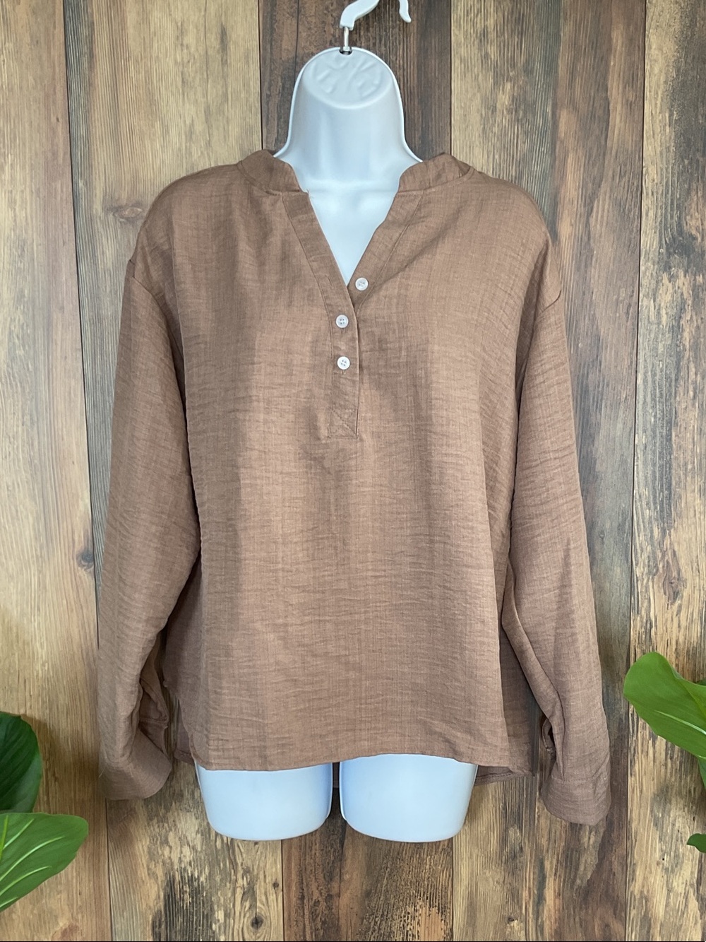 Women's Partial Button Up Blouse M 182J